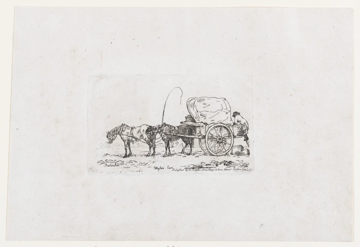 Higlers Cart, from The Rhedarium, or, A New Book of Horses and Carriages by Thomas Rowlandson, print, 1784