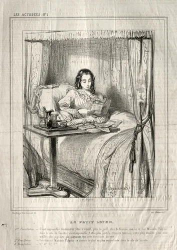 Les Actrices: Au petit lever... by Paul Gavarni, print, 1843