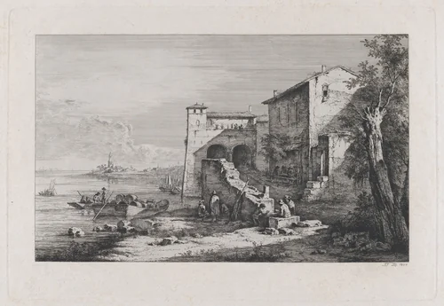 View of Old Customs House in Rome by Jean Jacques de Boissieu, print, 1807