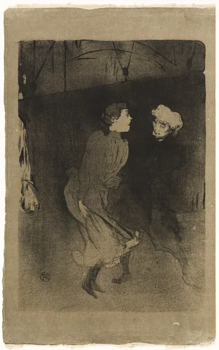 Rehearsal at the Folies-Bergère—Emilenne D'Alençon and Mariquita by Henri de Toulouse-Lautrec, print, 1893