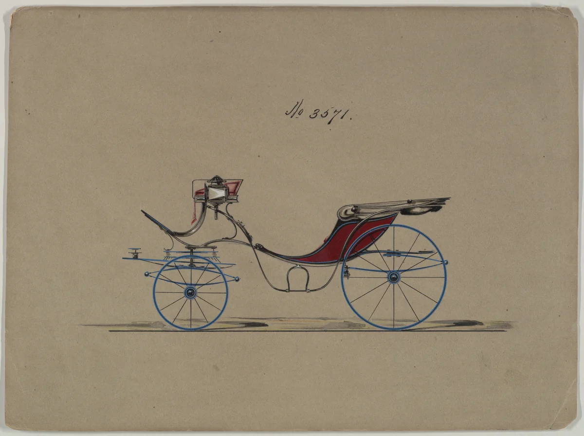 Design for Cabriolet or Victoria, no. 3571 by Brewster & Co., drawing, 1880