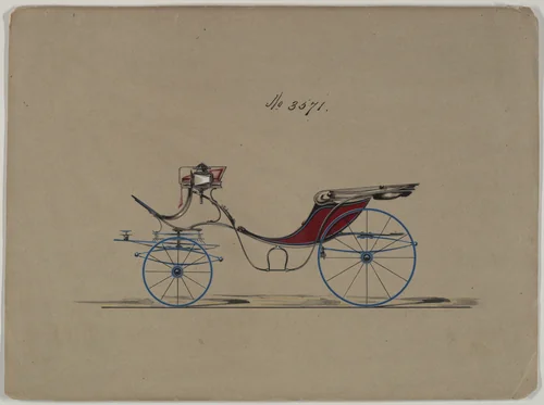 Design for Cabriolet or Victoria, no. 3571 by Brewster & Co., drawing, 1880