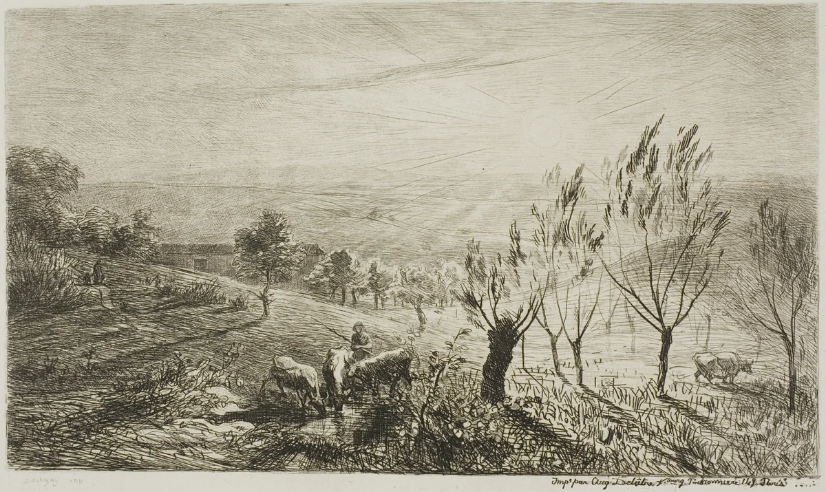 Sunrise by Charles-François Daubigny, print, 1850