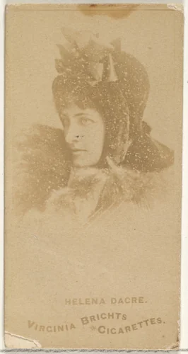 Helena Dacre, from the Actors and Actresses series (N45, Type 1) for Virginia Brights Cigarettes by Allen & Ginter, photograph, 1885-1891
