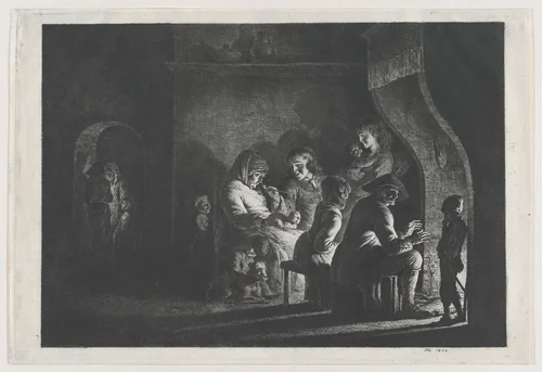 Evening in the Village by Jean Jacques de Boissieu, print, 1800