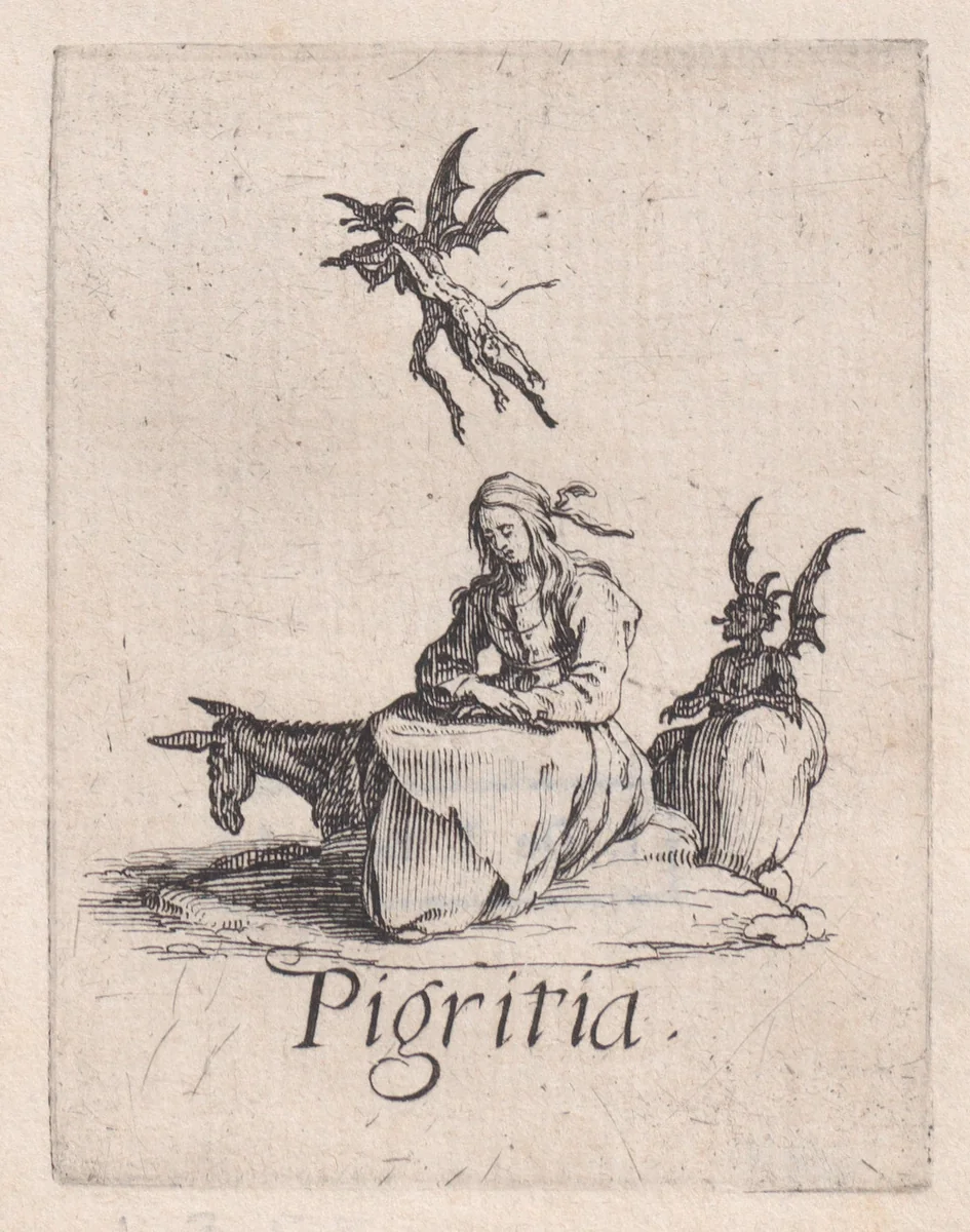 La Paresse (Sloth), from "Les Péchées Capitaux" (The Deadly Sins) by Jacques Callot, print, 1615-1625