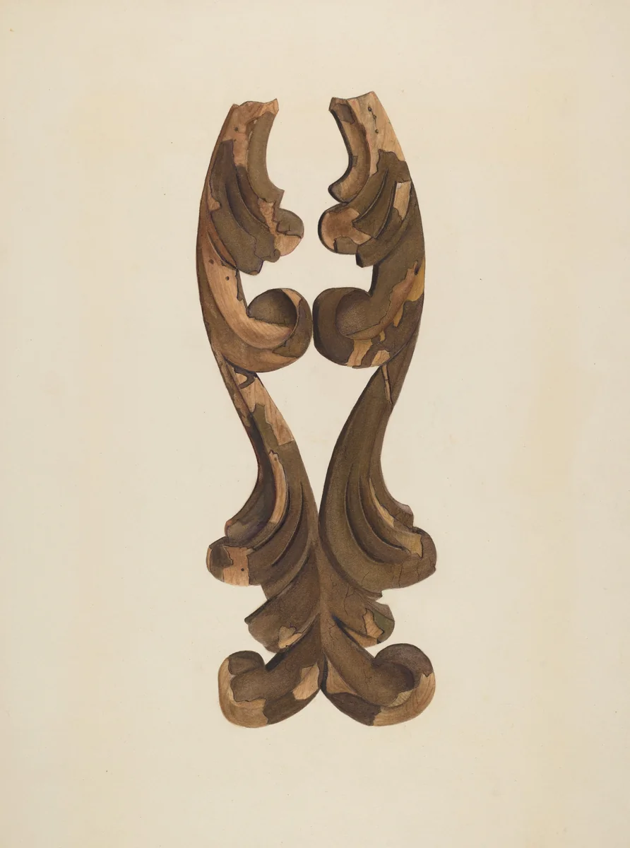 Wood Carving - Scroll by Lionel Ritchey, index of american design, 1939