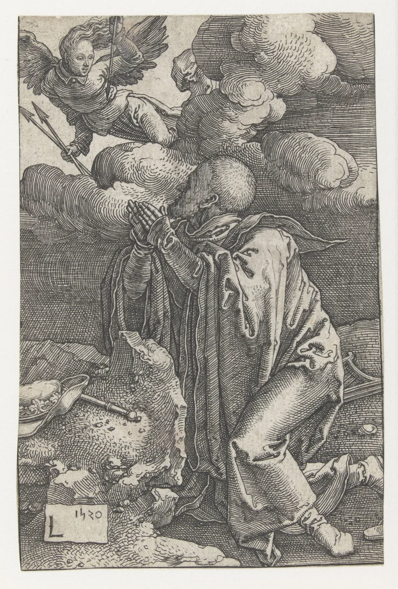 David in gebed by Unknown, print, 1520
