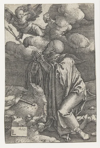 David in gebed by Unknown, print, 1520