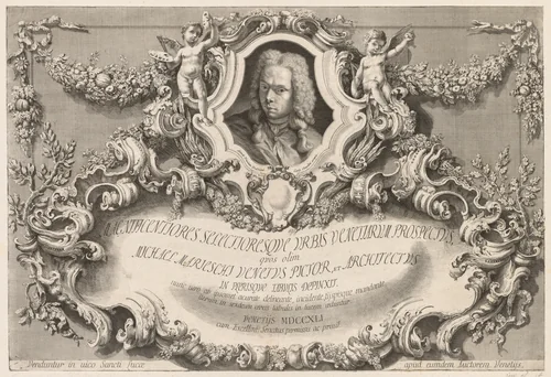 Views of Venice: Frontispiece - Title Page by Michele Marieschi, print, 1741