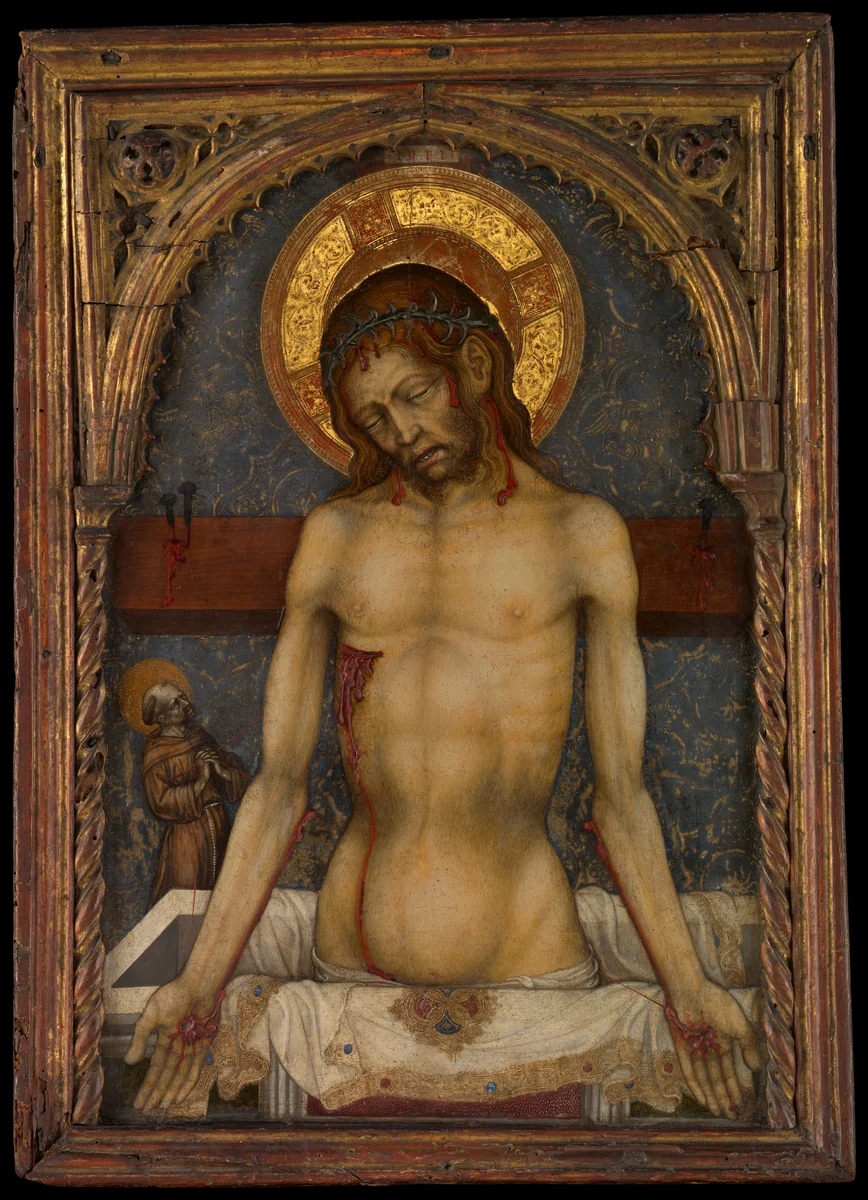 The Man of Sorrows by Michele Giambono, painting, 1425-1435