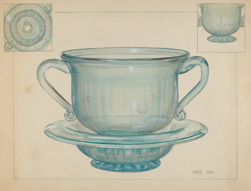 Flower Pot and Base by Janet Riza, index of american design, 1937