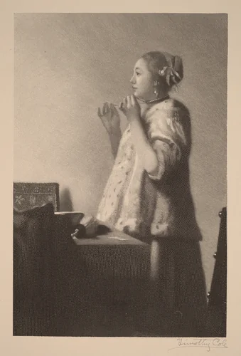 The Pearl Necklace by Timothy Cole
Johannes Vermeer, print, 1916