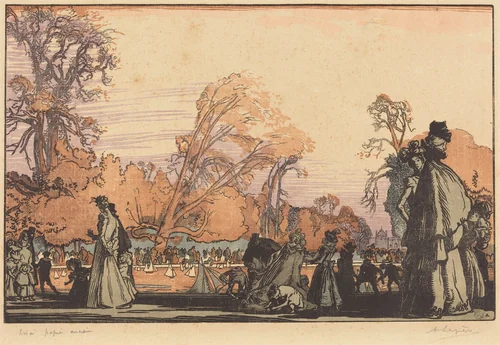 The Pond in the Tuileries by Auguste Lepère, print, 1898
