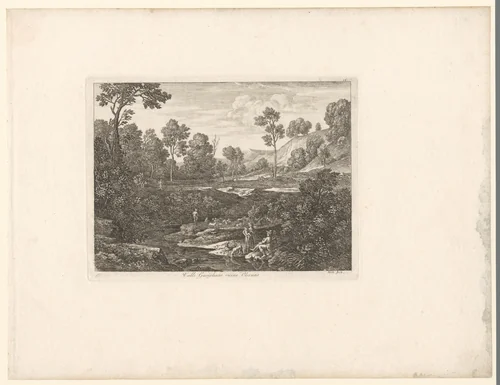 Gezicht op een vallei in Olevano Romano by Joseph Anton Koch, print, 1803-1805