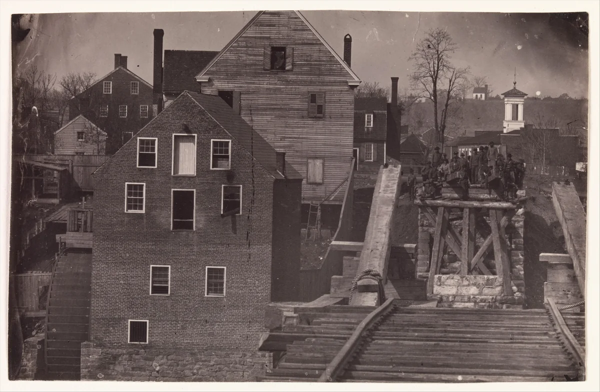 End of the Bridge after Burnside's Attack, Fredericksburg, Virginia by Andrew Joseph Russell, photograph, 1863