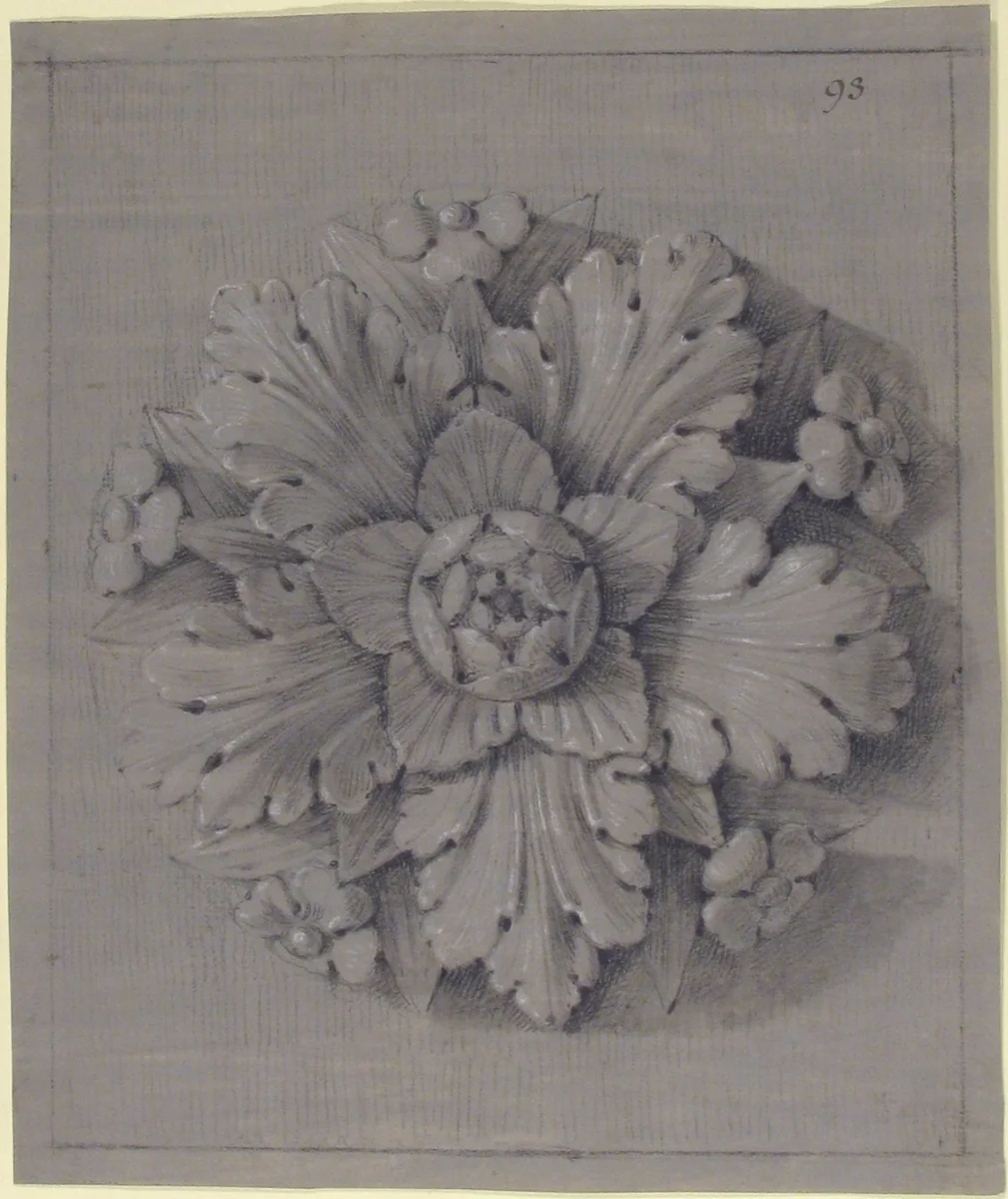 Design for a Rosette Relief by anonymous, drawing, 1820-1855