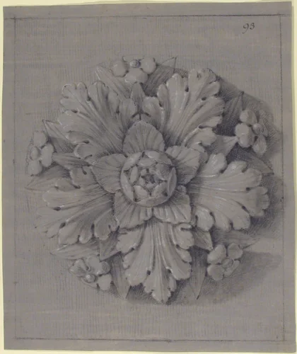 Design for a Rosette Relief by anonymous, drawing, 1820-1855