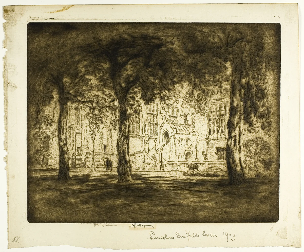 Lincoln's Inn Fields by Joseph Pennell, print, 1905