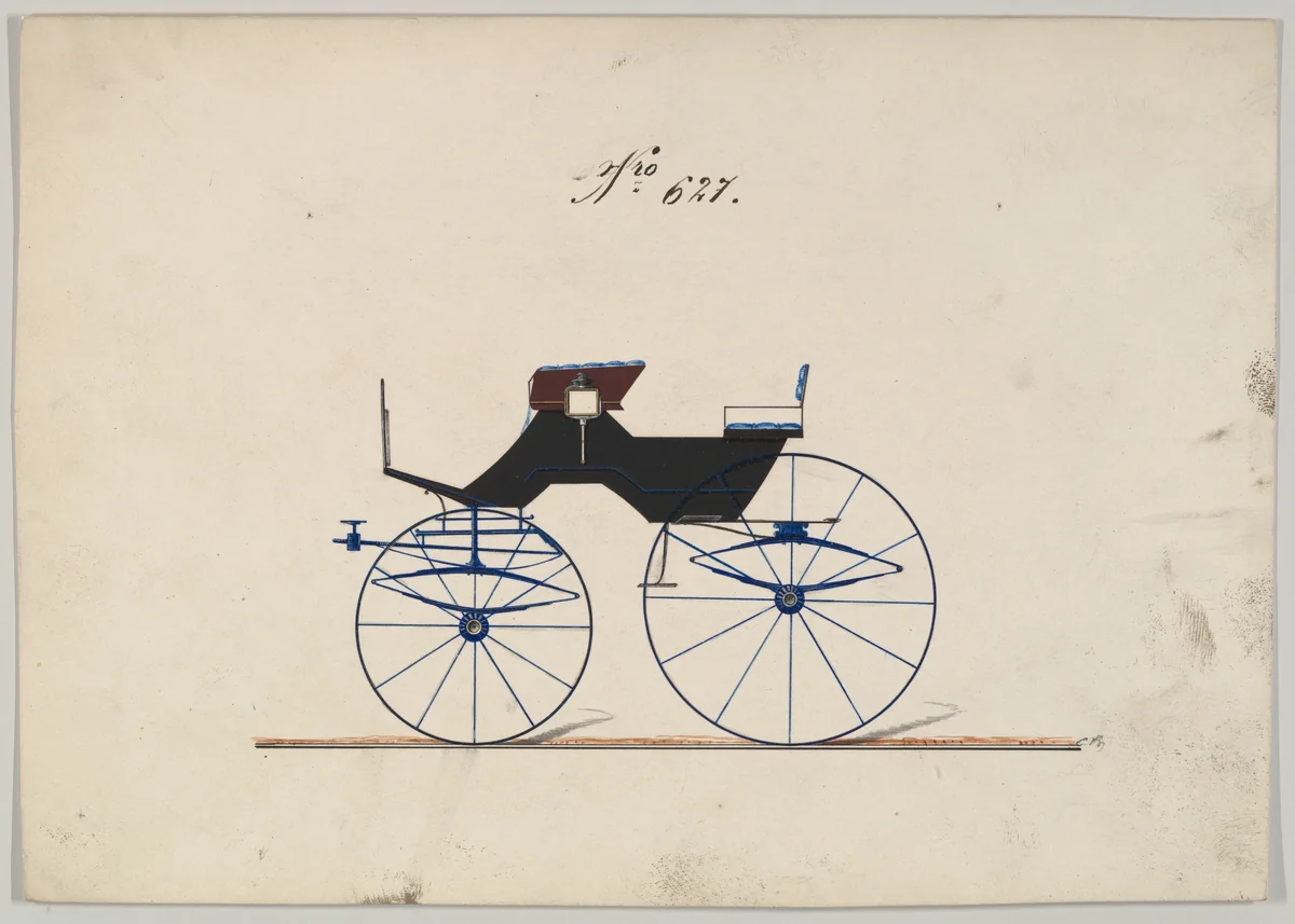 Dog Cart Phaeton #627 by Brewster & Co., drawing, 1850-1870