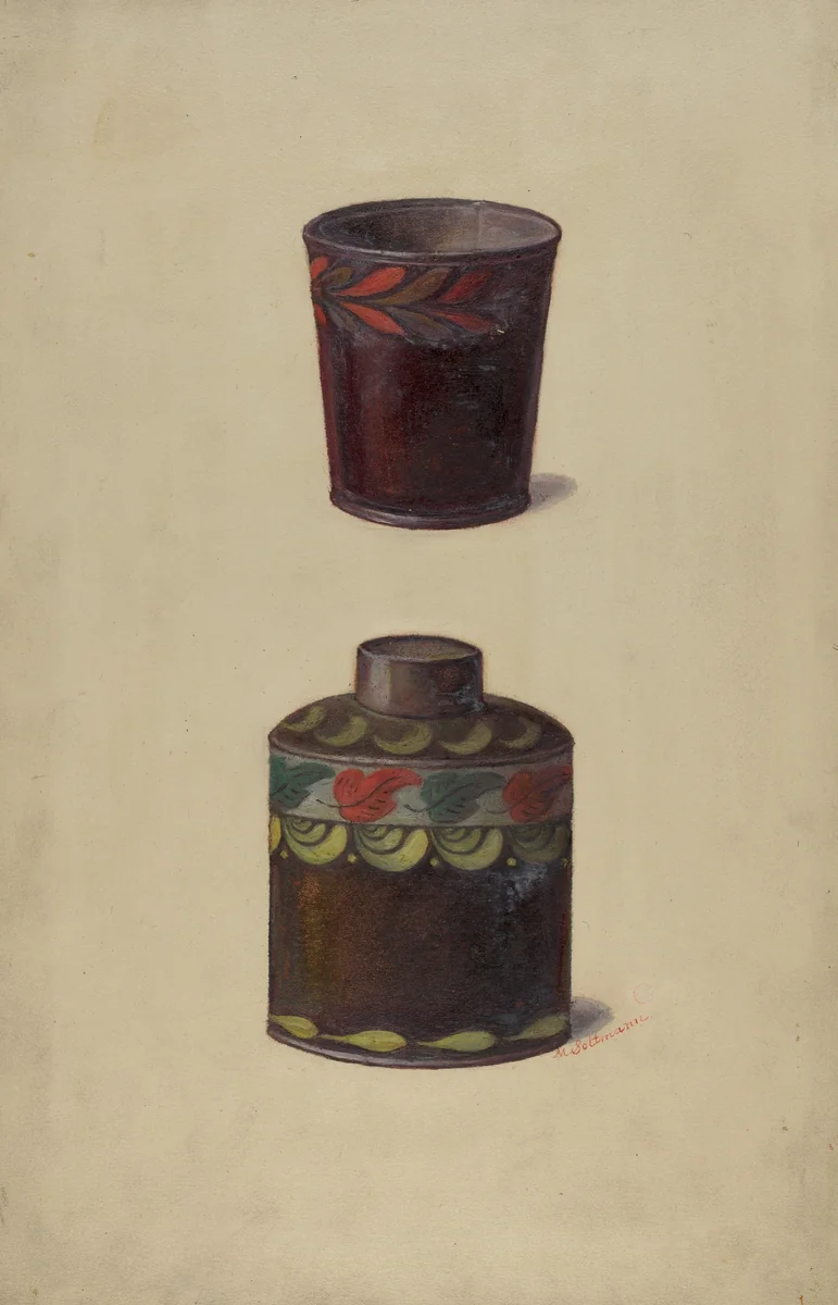 Toleware Tin Cannister by Max Soltmann, index of american design, 1937
