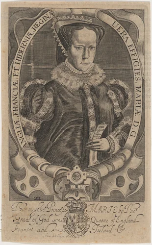Mariae, D.G. Angliae, Franciae et Hiberniam Reginae (Mary I) by Francis Delaram, print, 1590-1627
