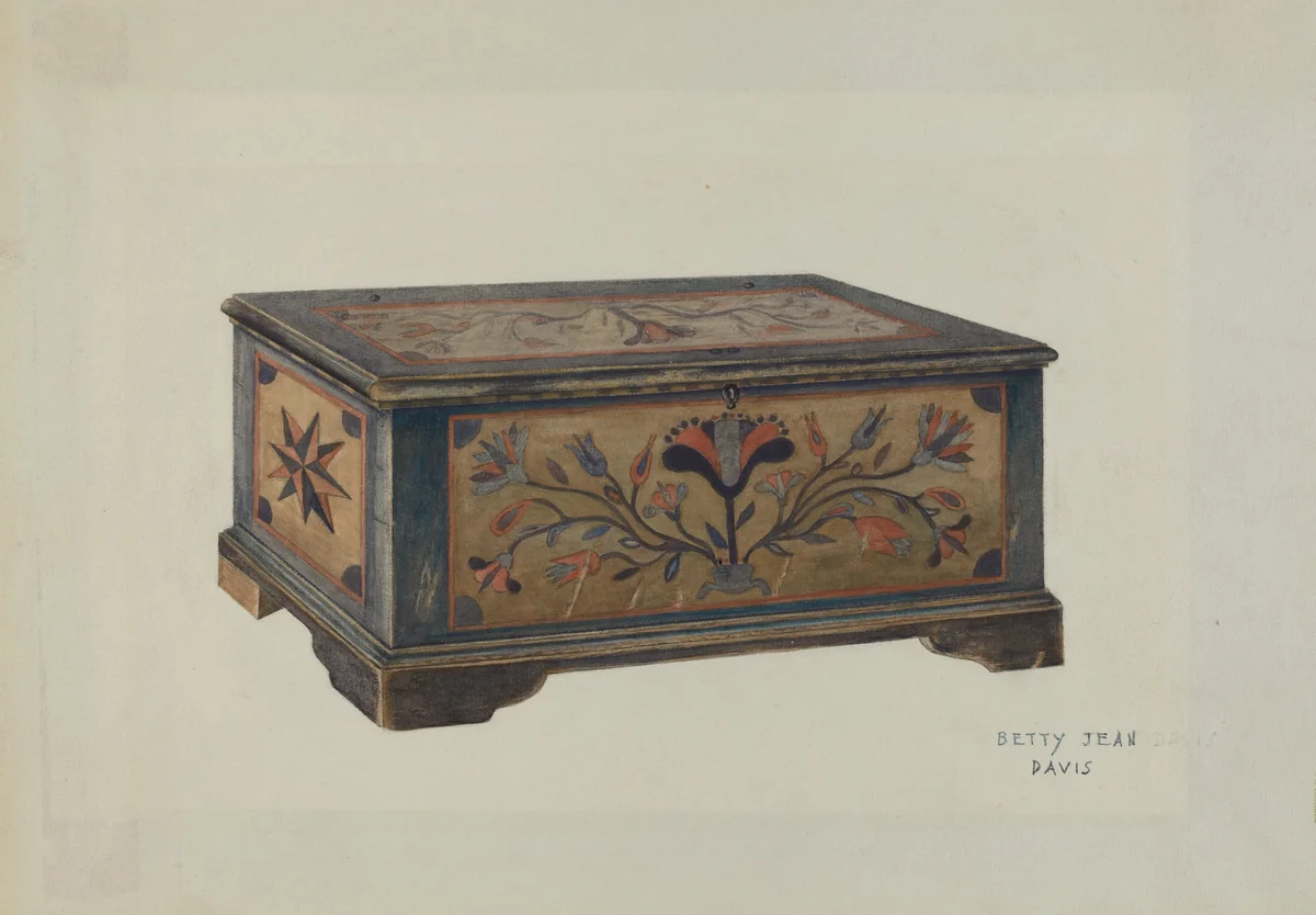 Pa. German Sample Chest by Betty Jean Davis, index of american design, 1939