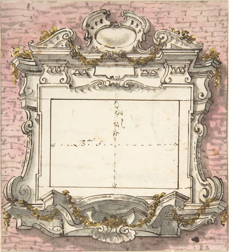 Design for a Wall-mounted Epitaph by anonymous, drawing, 1695-1705