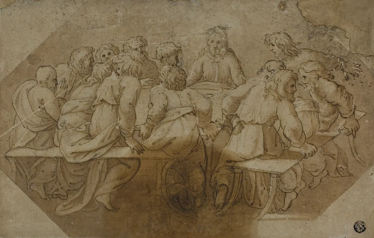 Last Supper by Raffaello Sanzio, drawing, 1580-1599