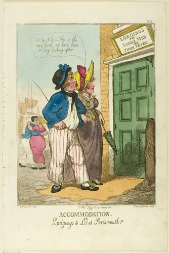 Accommodation, or Lodgings to Let Portsmouth by Thomas Rowlandson, print, 1808