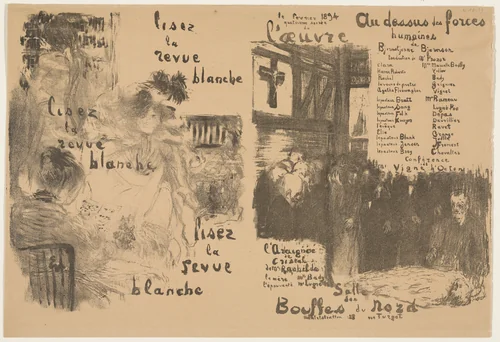 Program for Au dessus des forces humaines by Édouard Vuillard, print, 1894