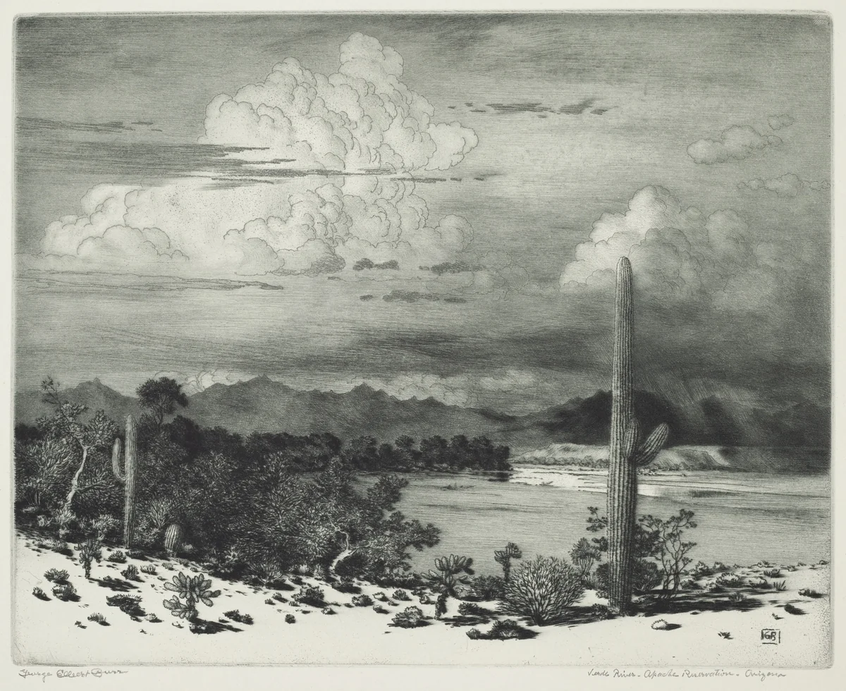 Verde River, Apache Reservation, Arizona by George Elbert Burr, print, 1927-1937