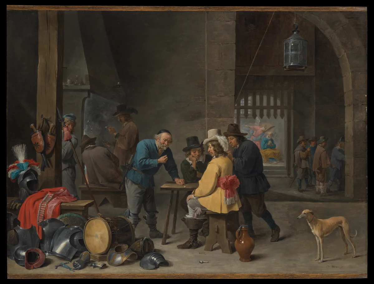 Guardroom with the Deliverance of Saint Peter by David Teniers the Younger, painting, 1645-1647
