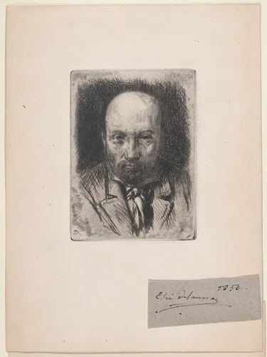 Self-portrait by Jules-Elie Delaunay, print, 1850