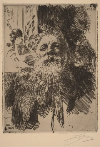Auguste Rodin by Anders Zorn, print, 1906