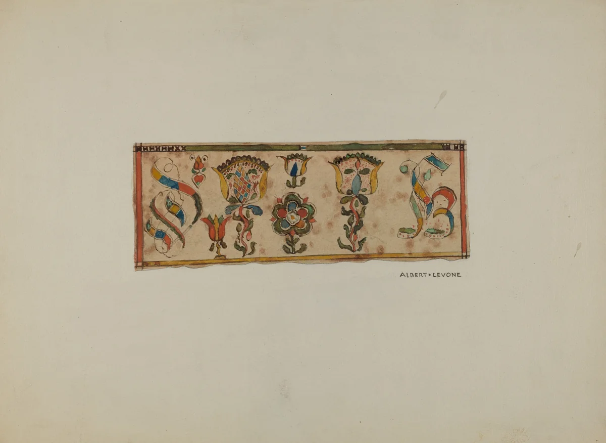 Pa. German Book Marker by Albert Levone, index of american design, 1937