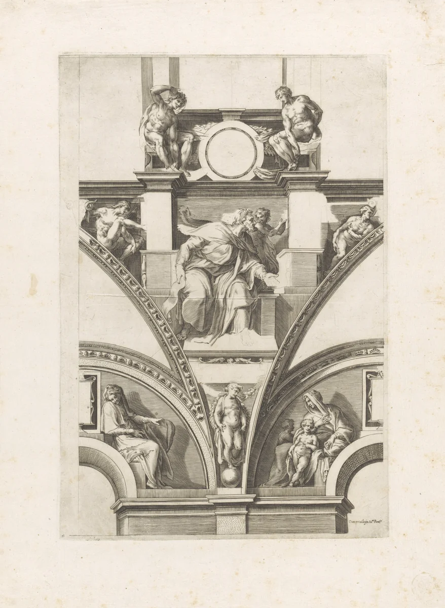 Profeet Ezechiël by Cherubino Alberti, print, 1628