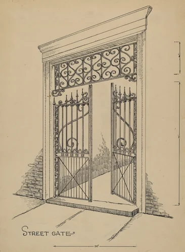 Wrought and Cast Iron Gate by Al Curry, index of american design, 1936