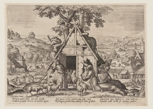 The False Shepherd by Jan Sadeler I, print, 1575