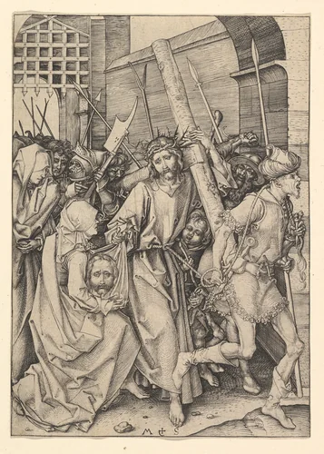 Christ Carrying the Cross by Martin Schongauer, print, 1470-1485