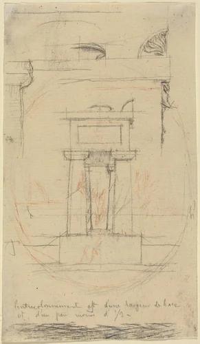 Moliere's Tomb by Charles Meryon, drawing, 1854
