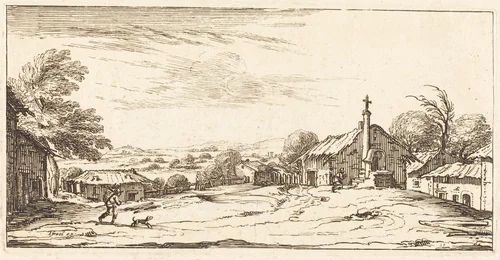 Landscape by Jacques Callot, print, 1635