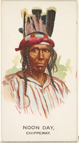 Noon Day, Chippeway, from the American Indian Chiefs series (N2) for Allen & Ginter Cigarettes Brands by Allen & Ginter, print, 1888