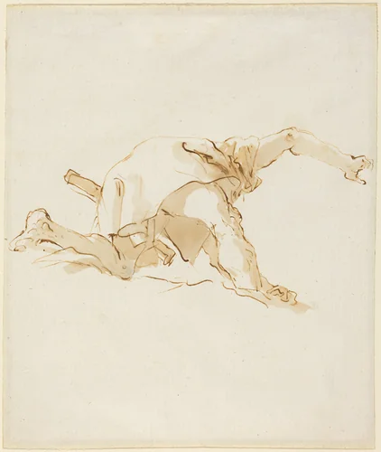 Figure on a Cloud by Giovanni Battista Tiepolo, drawing, 1750-1760