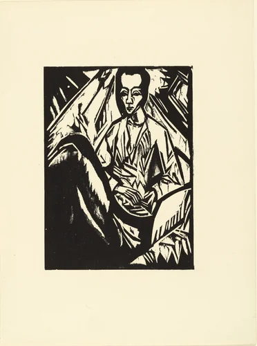Sick Girl (Krankes Mädchen) (plate 19) from the illustrated book Deutsche Graphiker der Gegenwart (German Printmakers of Our Time) by Erich Heckel, illustrated book, 1913