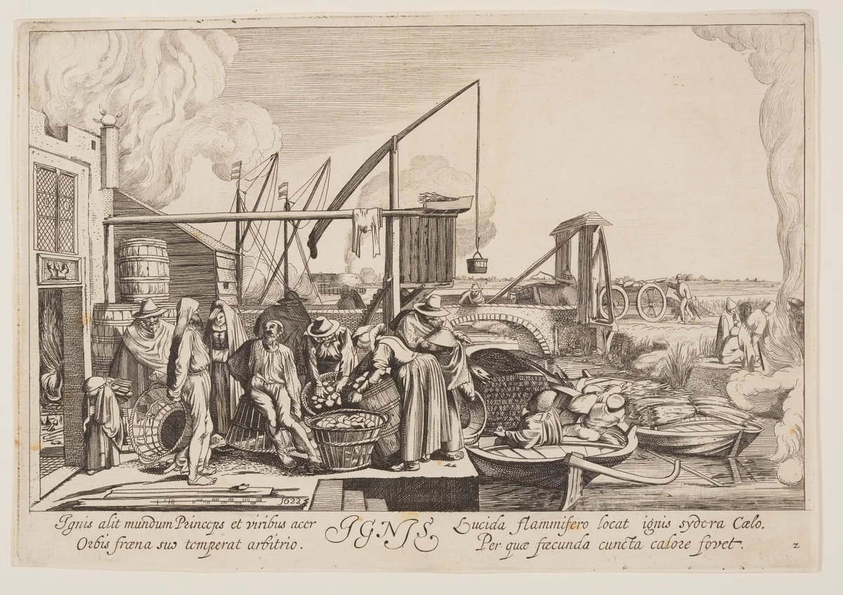 Fire, from The Four Elements by Jan van de Velde Willem Buytewech, print, 1622