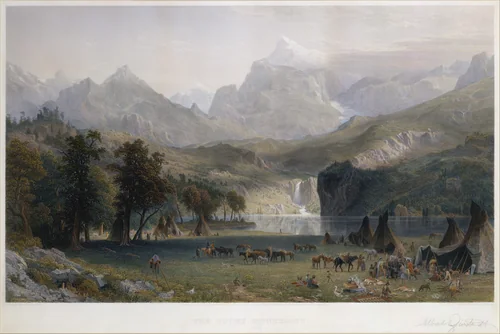 The Rocky Mountains, Lander's Peak by James Smillie, print, 1866