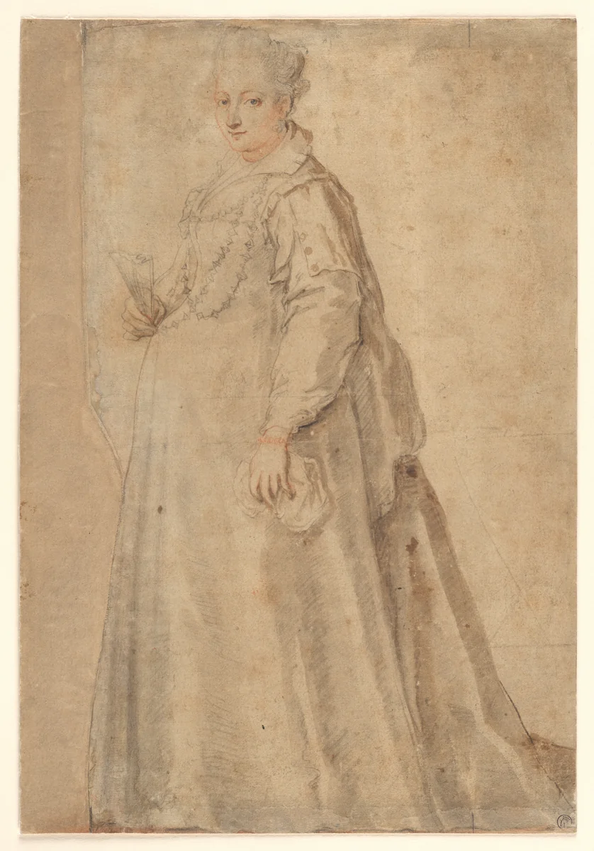 Portrait of a Florentine Lady by Justus Sustermans, drawing, 1620-1700