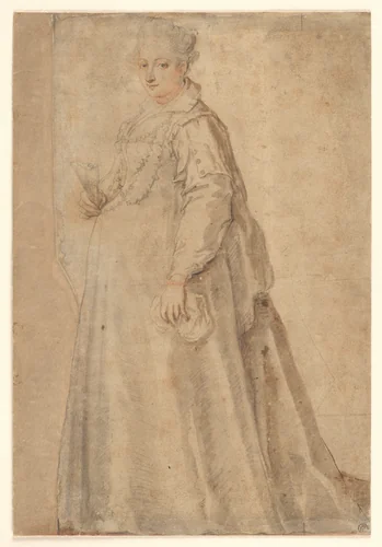 Portrait of a Florentine Lady by Justus Sustermans, drawing, 1620-1700