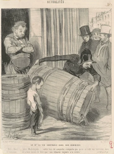 Un marchand de vin contrarié dans son commerce by Honoré Daumier, print, 1843